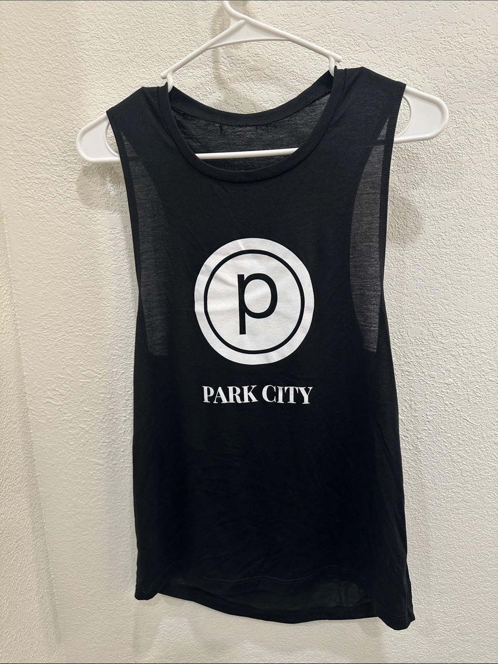 Pure Barre Park City Black Logo Muscle Tank Top